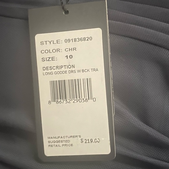 Evening Gown with Jeweled Neckline - Picture 3 of 3